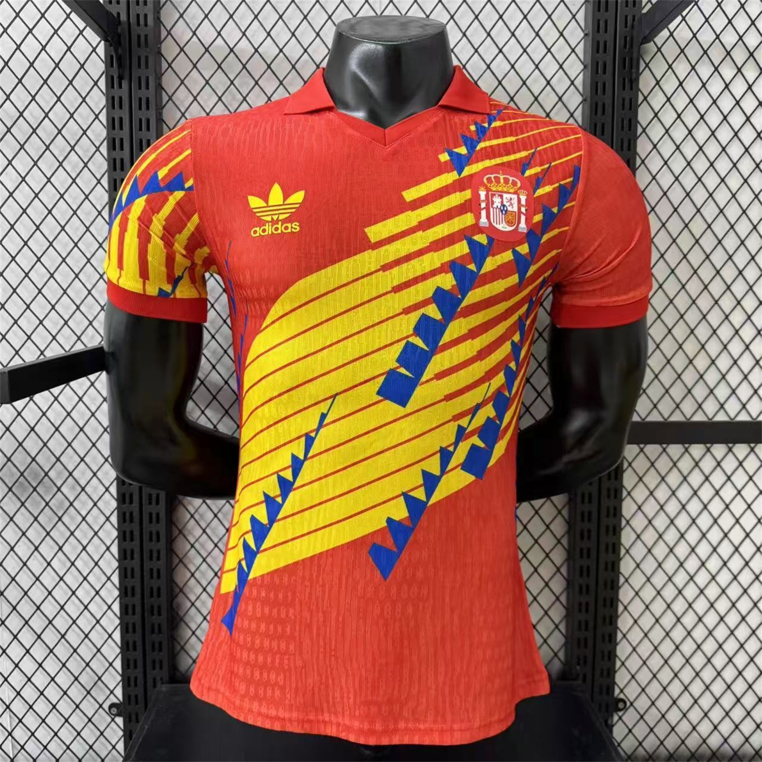 Spain 2026 Blue-Yellow Stripes Red Special Jersey - Player Version - UnitedFutballJersey