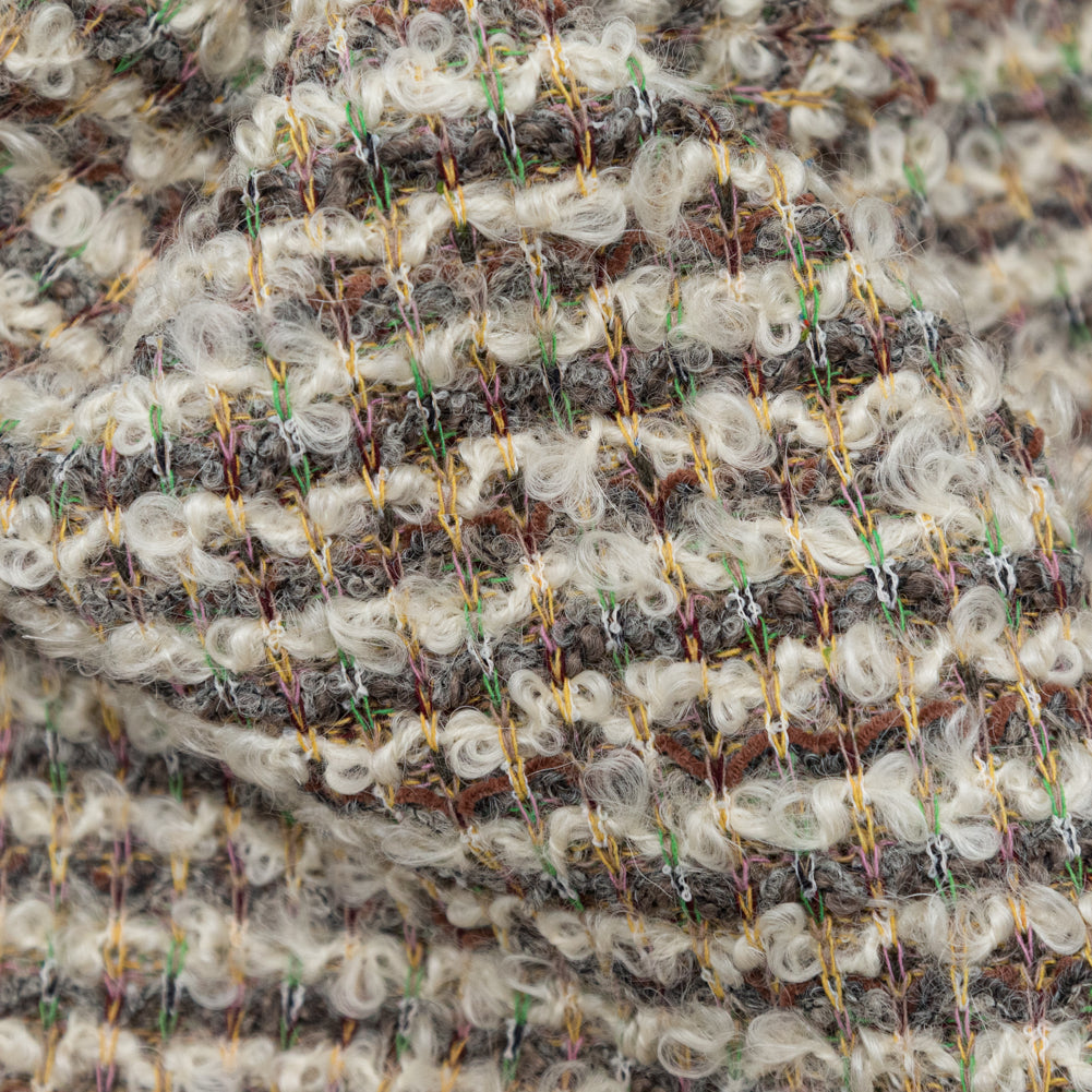 Irish Cream, Lime and Yellow Striped Blended Wool Knit - Joann Fabrics