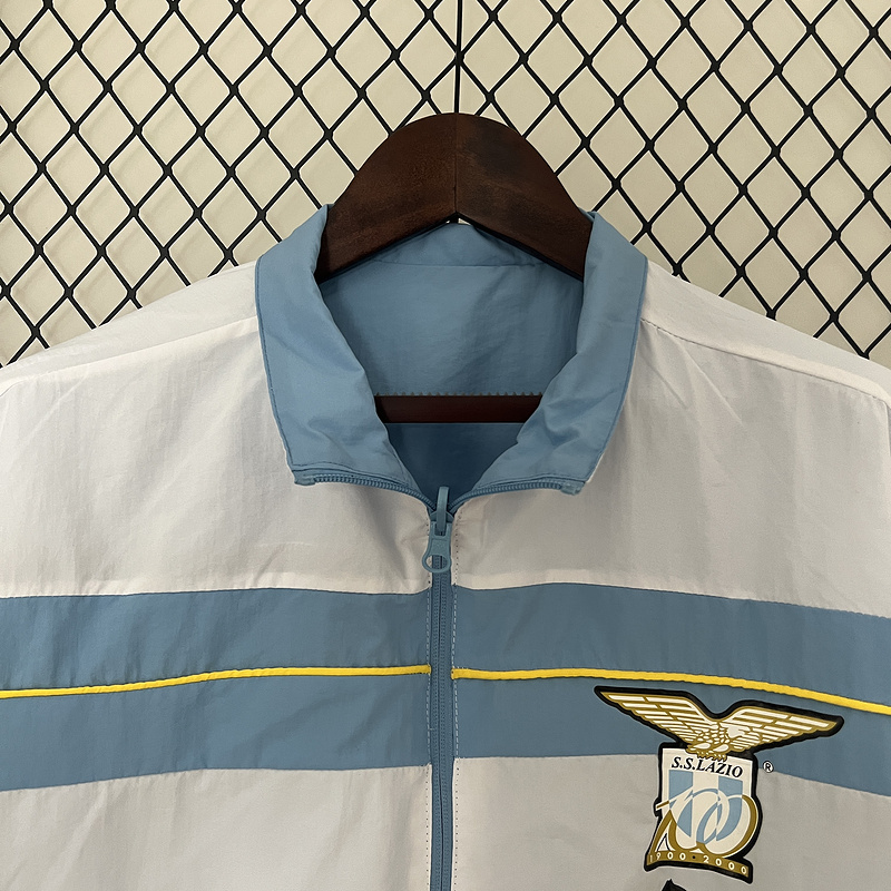 2024-2025 Lazio Reversible Windbreaker Blue-White Soccer Jersey 1:1 Thai Quality