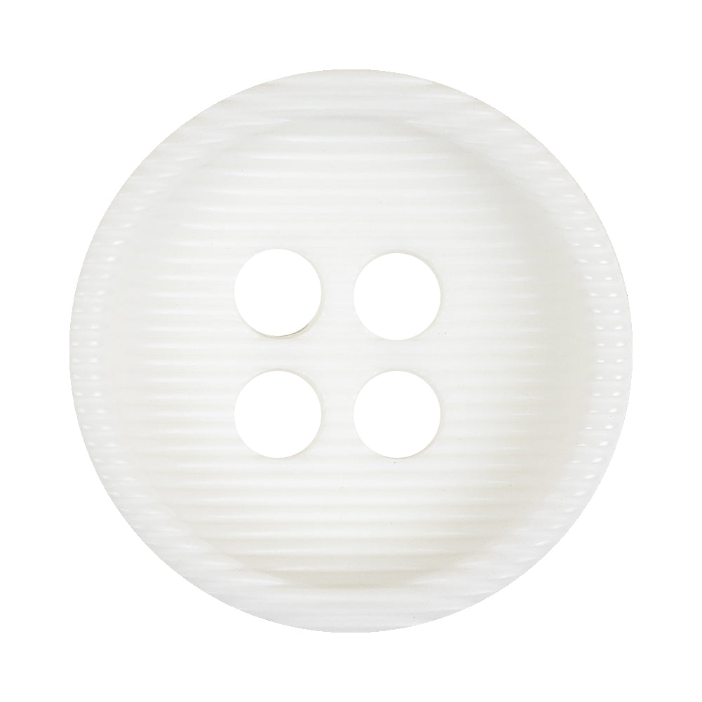 White Bowl Shaped Ribbed Plastic 4 Hole Button - 54L/34mm - Joann Fabrics