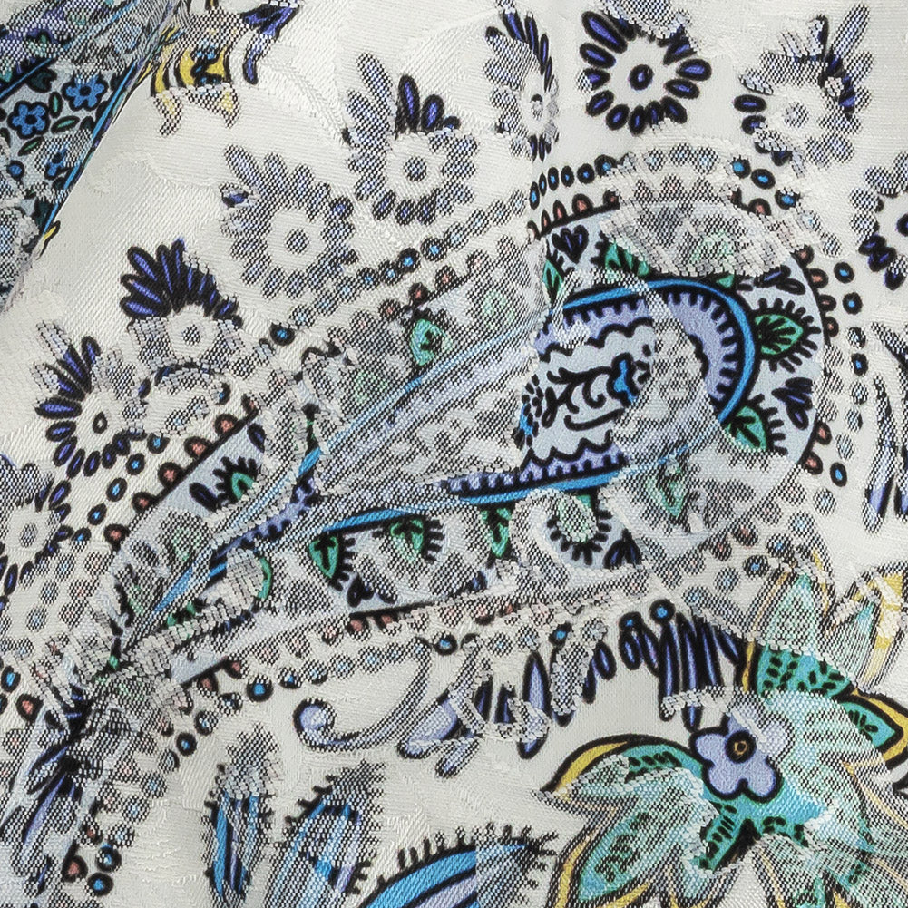 Stretch Floral Jacquard Print - Navy Paisley - Mood Exclusive Memorable Motifs - Joann Fabrics