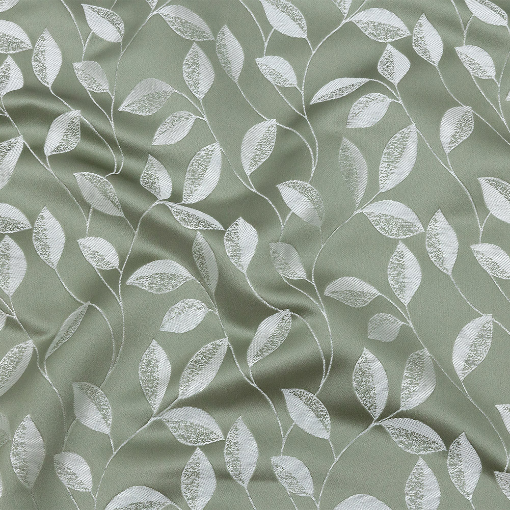 Satin-Faced Jacquard - Sage Foliage - British Imported - Joann Fabrics