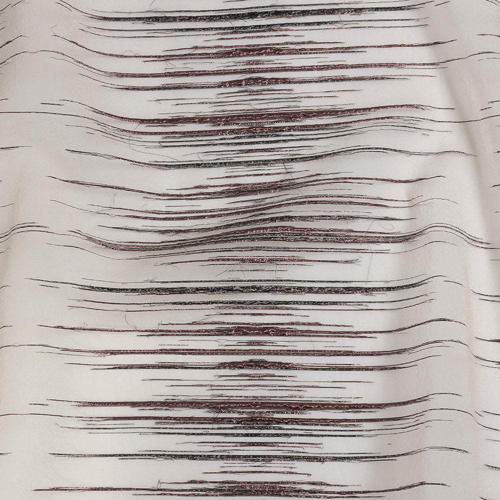 Metallic Wine and Black Striated Lines Luxury Burnout Brocade - Joann Fabrics