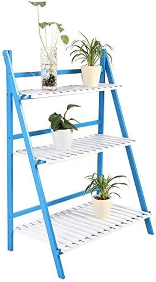 3 Tier Folding Plant Stand Shelves Garden Wooden Flower Pot Display ...
