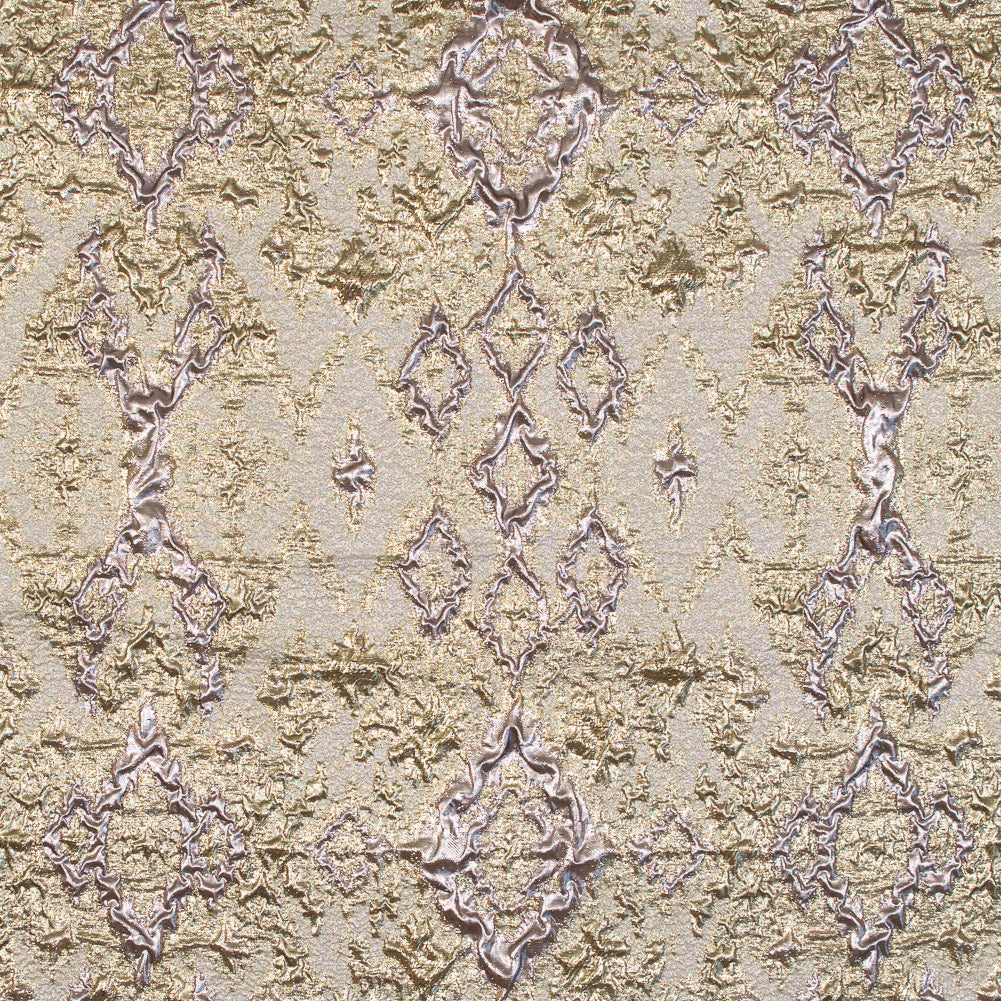 Rose Gold and Gold Luxury Geometric Metallic Brocade - Joann Fabrics