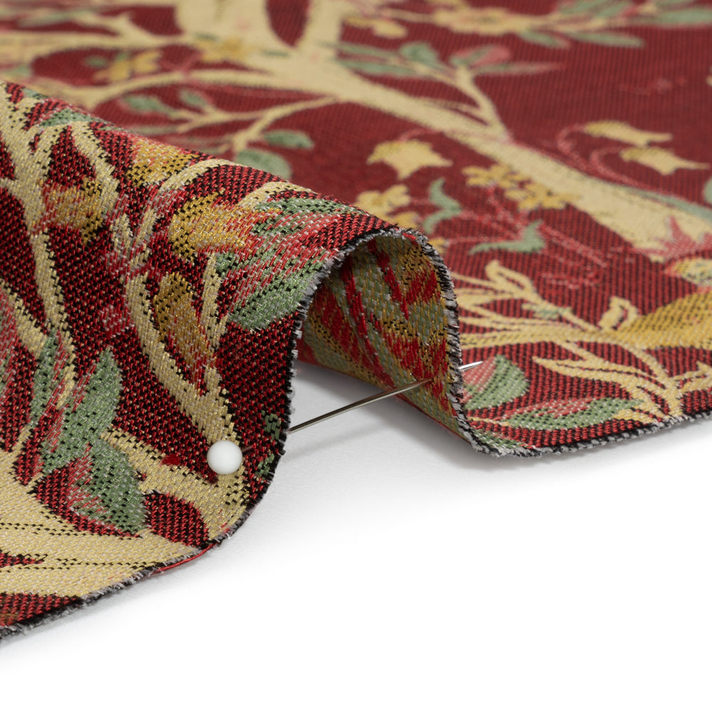 Drapery Jacquard - Merlot Pheasants in the Orchard - British Imported - Joann Fabrics