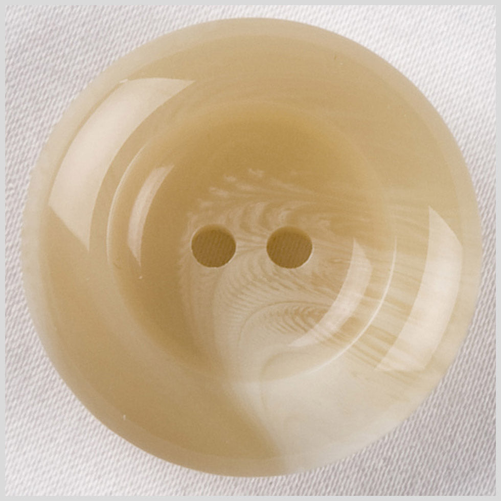 Plastic 2-Hole Button - 32L/20mm - Beige and White Swirl Rolled Rim - Joann Fabrics