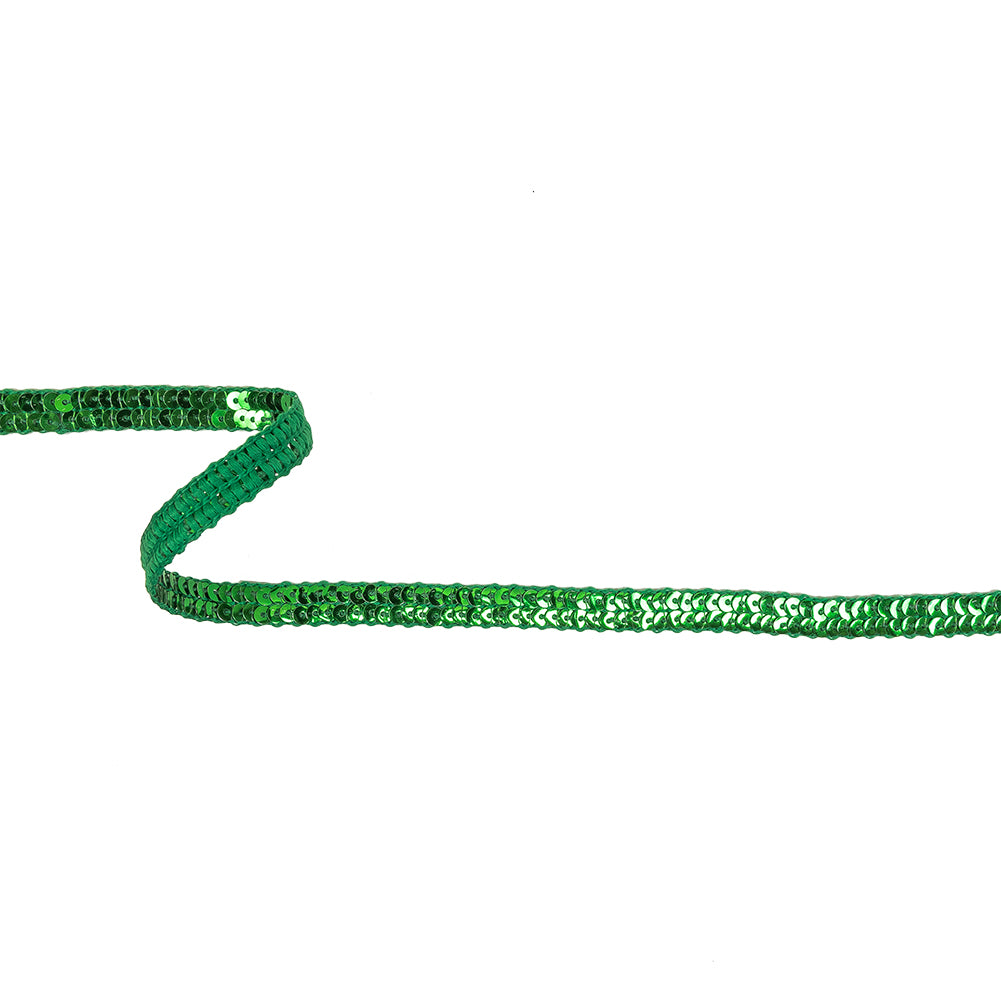 Metallic Green Two Row Baby Sequins Trim - 0.375