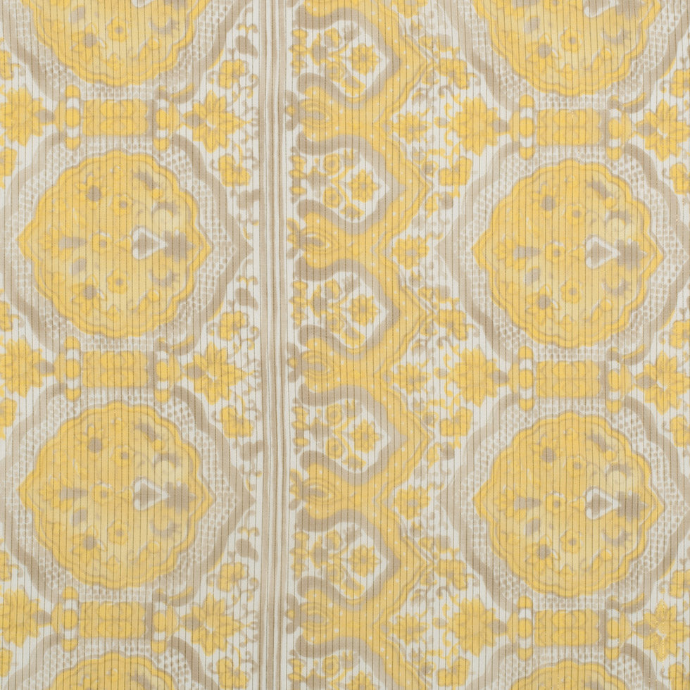 Metallic Gold/Maize Striped Floral Silk-Cotton Voile - Joann Fabrics