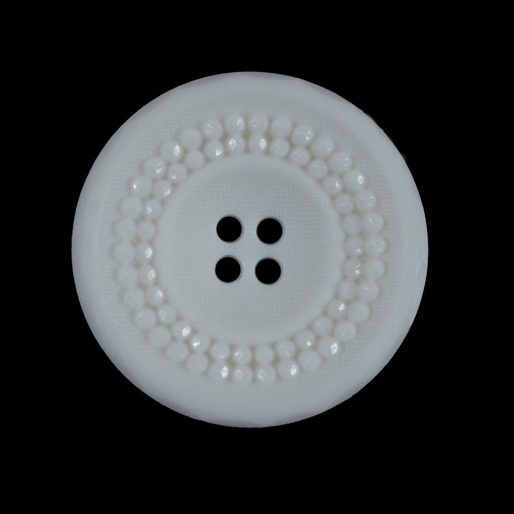 White Strands of Pearls Beveled Textured 4-Hole Button - 44L/28mm - Joann Fabrics
