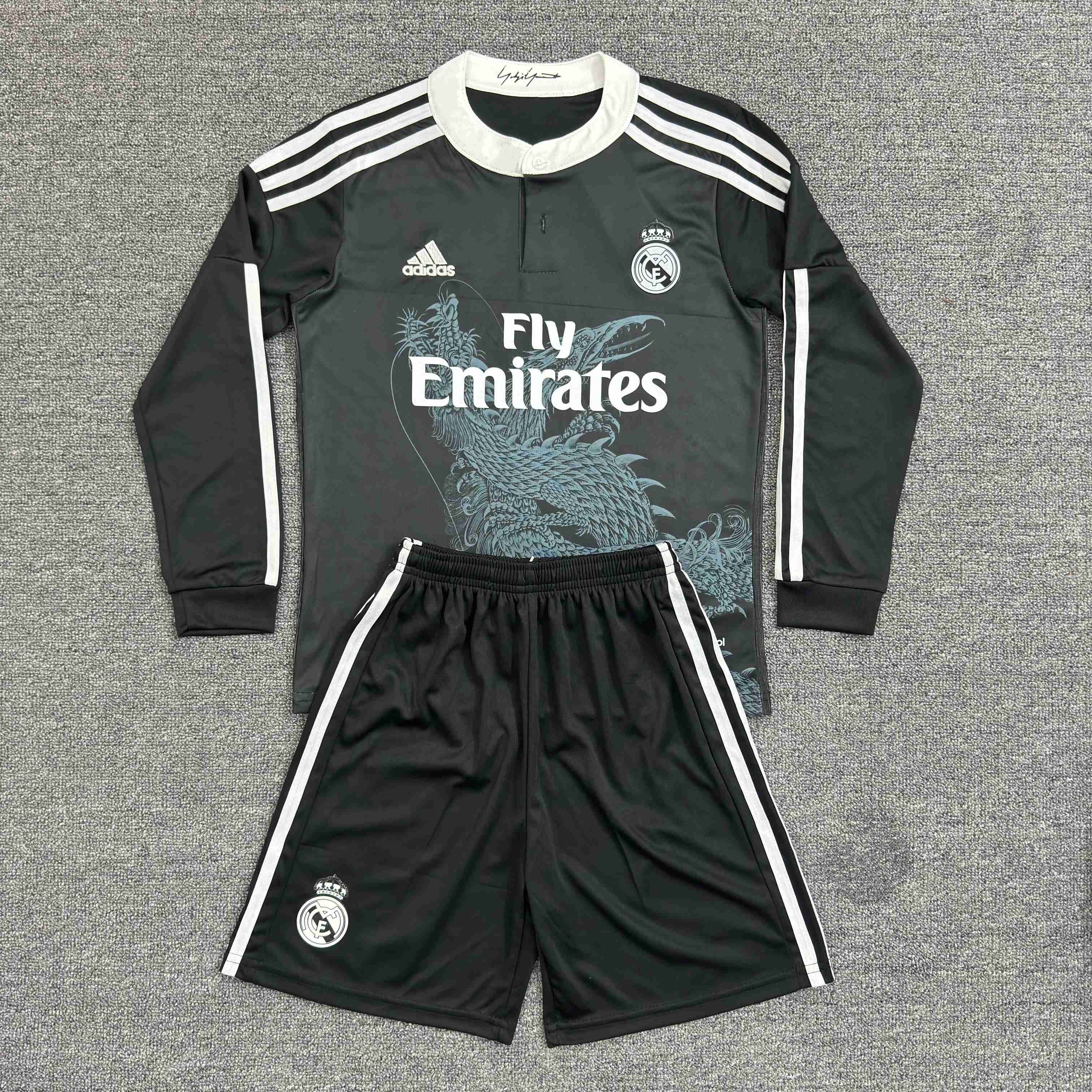 2014/2015 Retro Long Sleeve Real Madrid Third Away Football Shirt 1:1 Thai Quality Kids Size