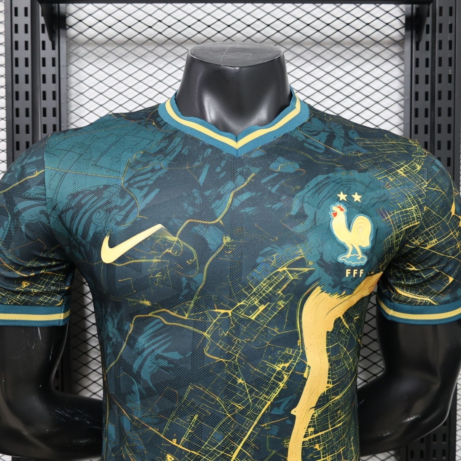 France 2026 Teal Gold Special Jersey - Player Version - UnitedFutballJersey