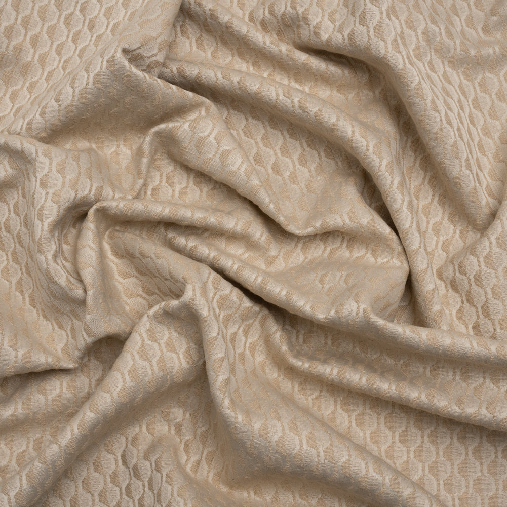 Honeycomb Stripes Recycled Polyester and Cotton Drapery Jacquard - Flax - British Imported - Joann Fabrics