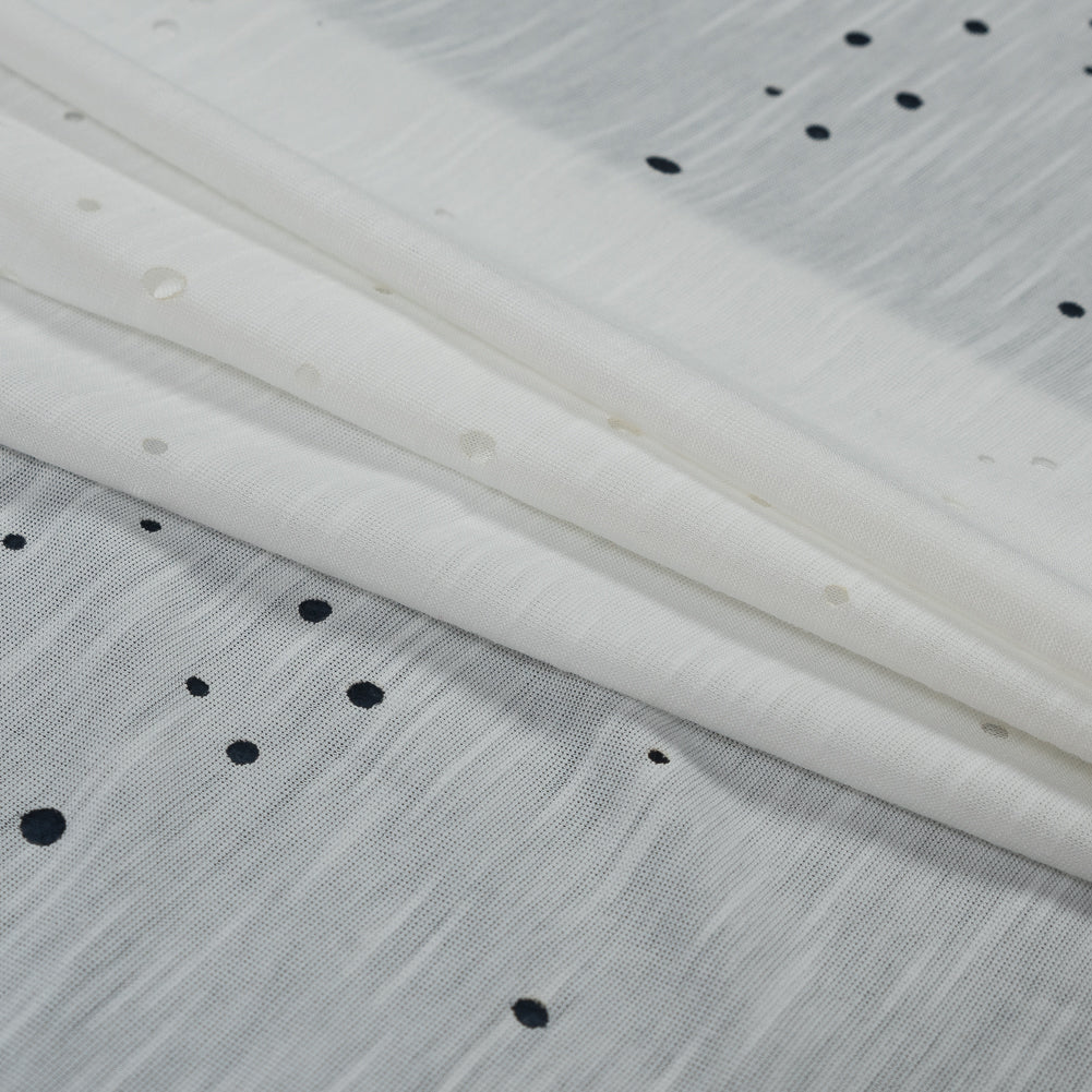 Ivory Slubbed Jersey with Lasercut Holes - Joann Fabrics
