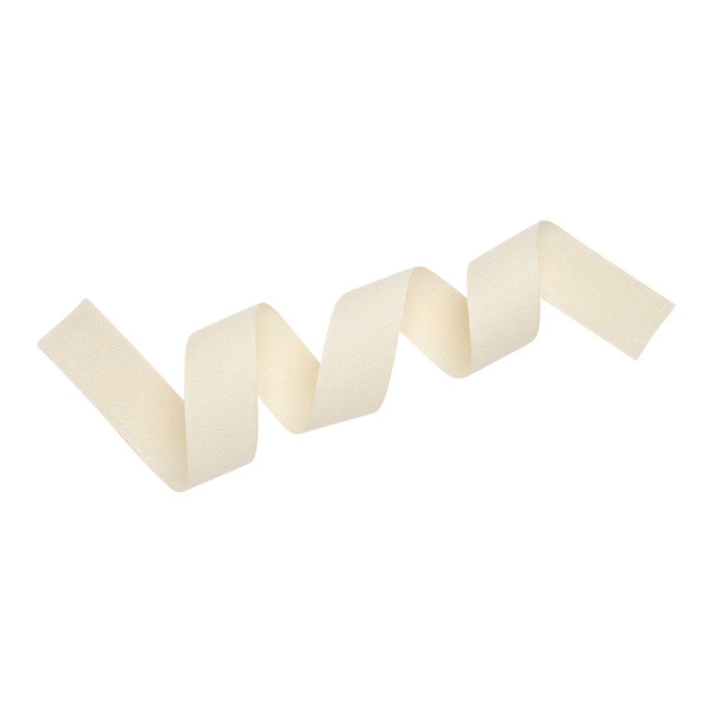 Tilly Ivory Pearl Herringbone Cotton Twill Tape - 25mm - Joann Fabrics