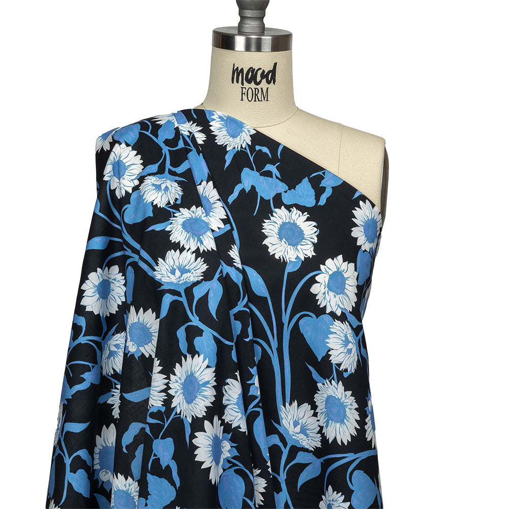 Cotton Voile - Blue Floral - Adore You Print - Mood Exclusive Indigo Collection - Joann Fabrics
