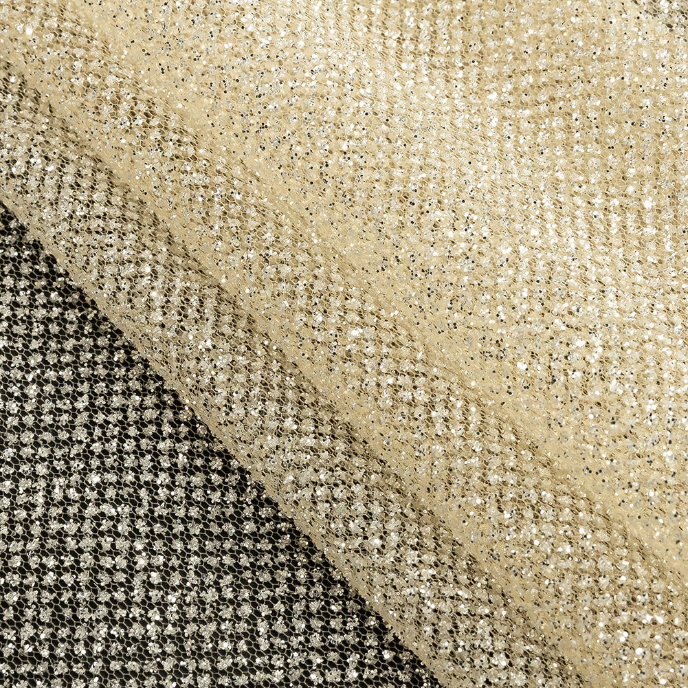 Tulle with Metallic Platinum Glitter - Light Caramel - Platina Collection - Joann Fabrics