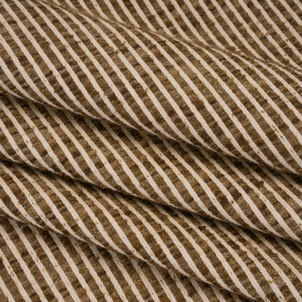 Polyester Boucle Woven - Walnut Stripes - British Imported - Joann Fabrics
