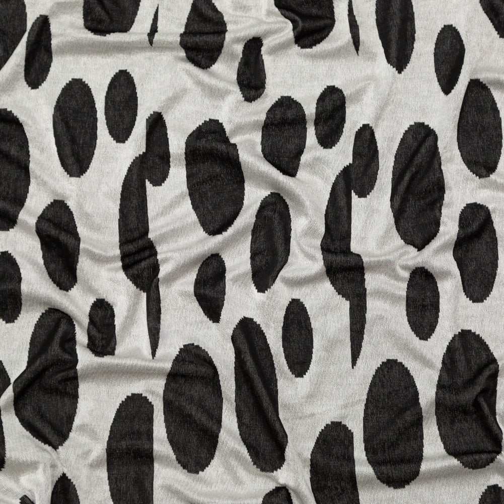 Silver and Black Spotted Stretch Knit - Joann Fabrics