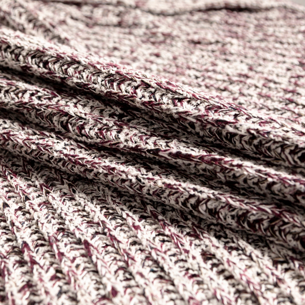 Italian Burgundy and White Chunky Wool Knit - Joann Fabrics