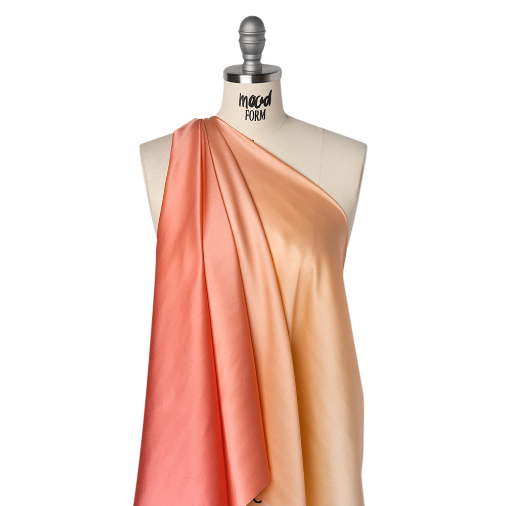 Silk Charmeuse Print 16MM, Made in Italy - Pale Peach to Blush Pink Ombre - Joann Fabrics