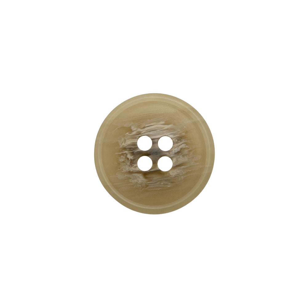 Plastic 4-Hole Button - 24L/15mm - Beige and Brown Striated - Made in Italy - Joann Fabrics