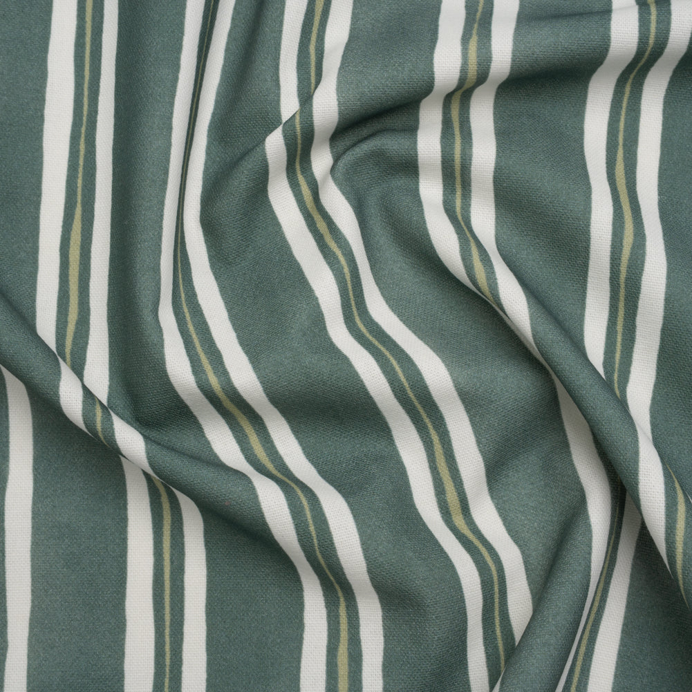 Brushed Cotton and Linen Canvas Print - Emerald Painted Stripes - British Imported - Joann Fabrics