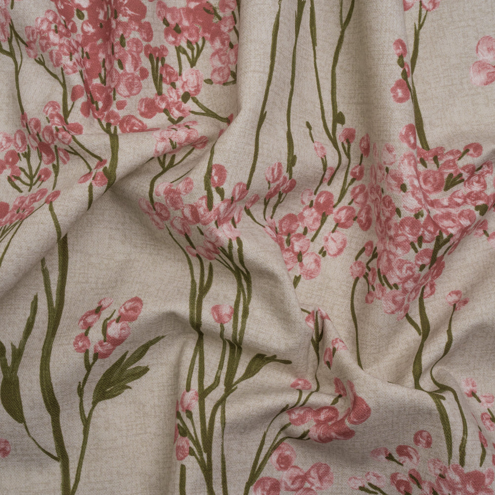 Cotton Canvas Print - Rosewood Berry Stems - British Imported - Joann Fabrics
