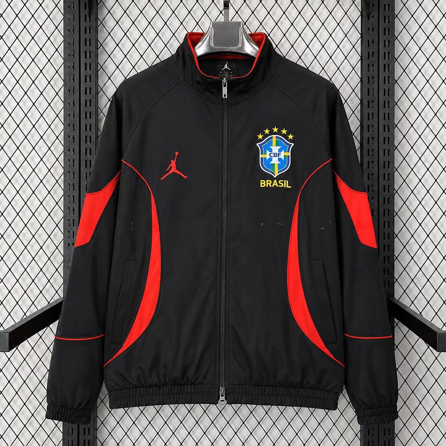Brazil 2026 Black Red Anthem Windbreaker - UnitedFutballJersey