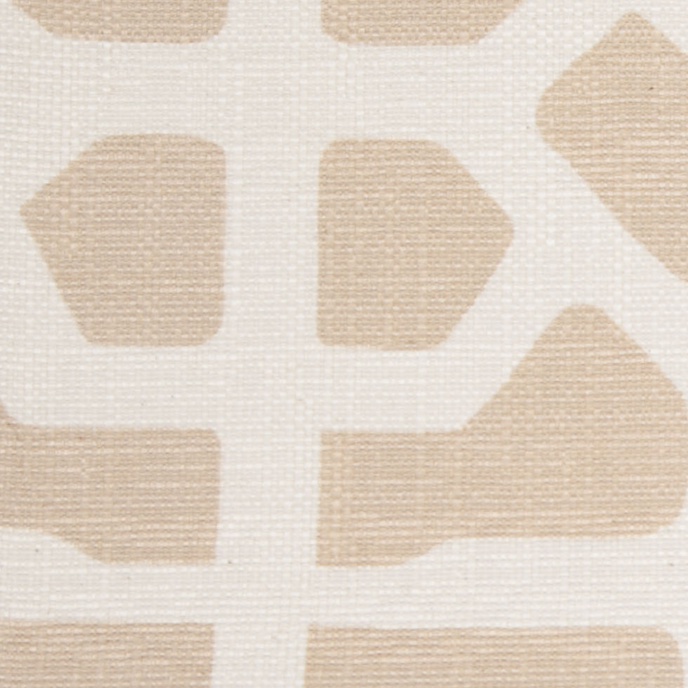 Spanish Beige/White Geometric Poly/Cotton Canvas - Joann Fabrics