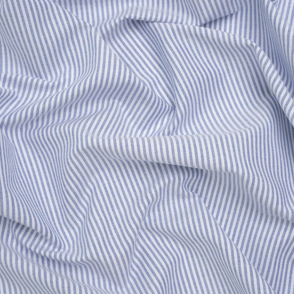 Cotton Oxford Shirting - Blue and White Candy Stripes - Deadstock - Joann Fabrics