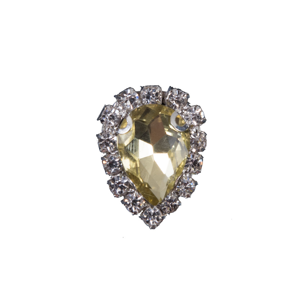 Italian Yellow Teardrop Rhinestone Button - 32L/20mm - Joann Fabrics