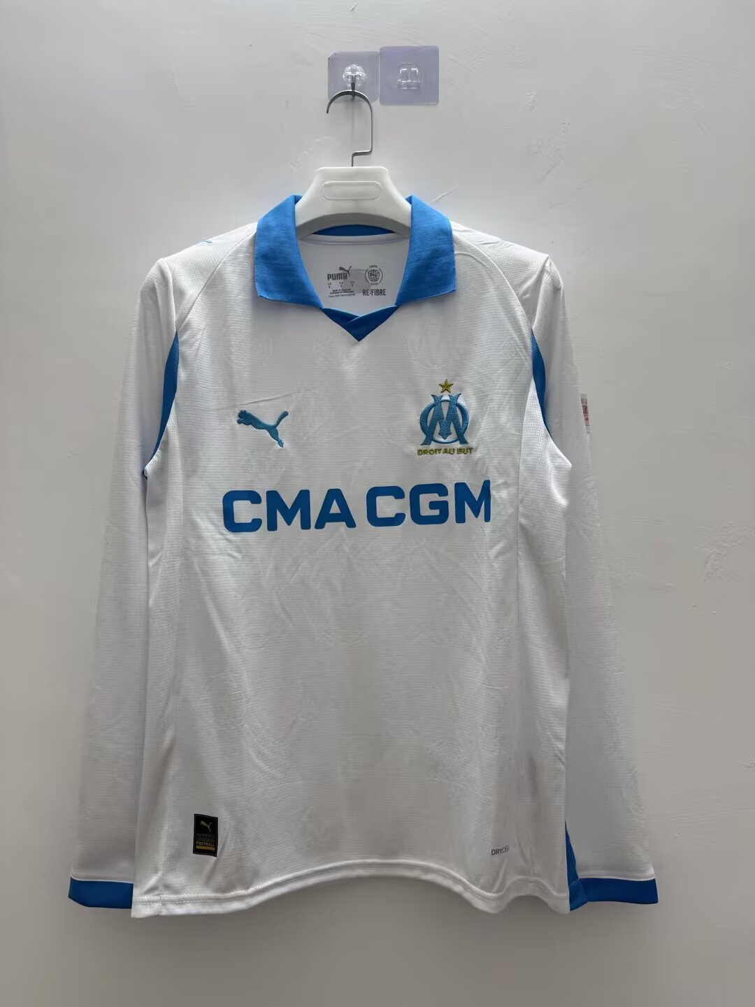 2025/2026 Long Sleeve Olympique de Marseille Home Football Jersey 1:1 Thai Quality