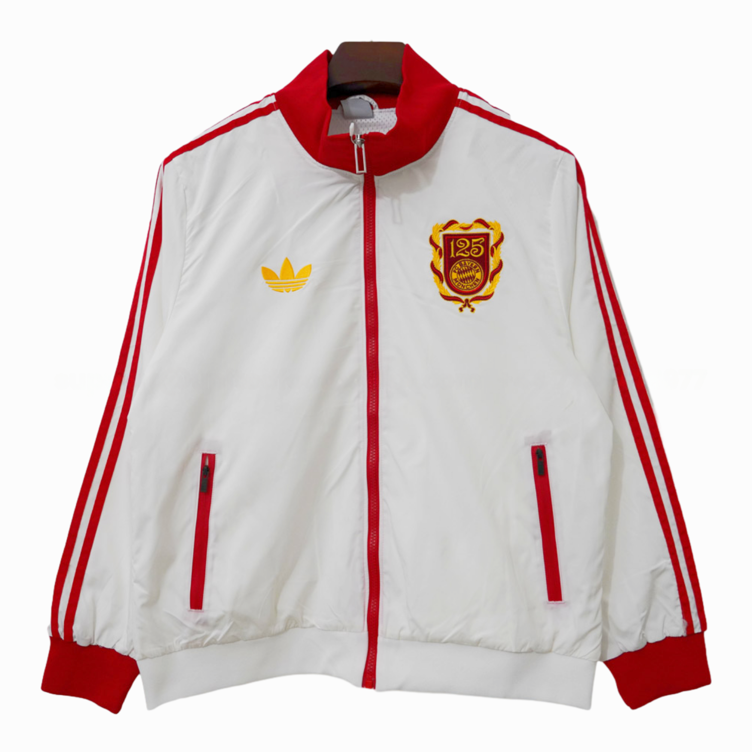 Retro Bayern Munich 24-25 125th Anniversary Windbreaker Jacket - White Red Sripe - UnitedFutballJersey