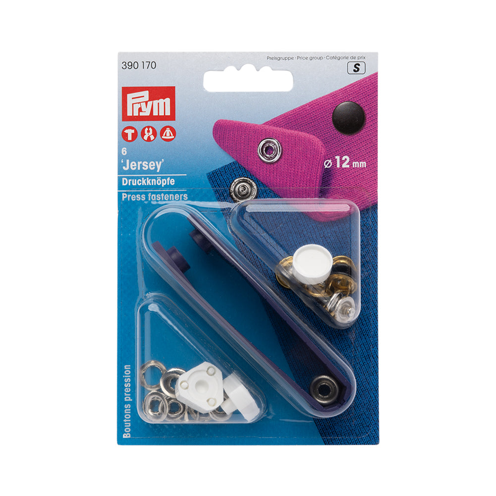 Prym Jersey Press Fasteners and Tools - Black Capped 12mm - 6pc - Joann Fabrics