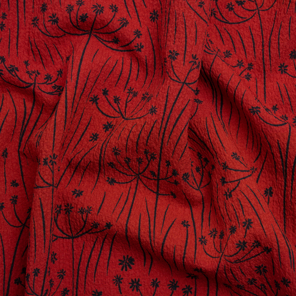 Mood Exclusive Red Dandelion Dreamer Stretch Polyester Seersucker - Joann Fabrics