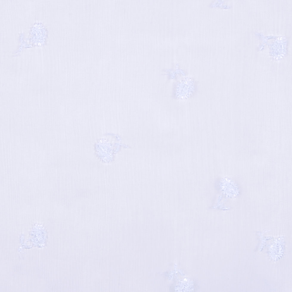 Carolina Herrera Italian Jet Stream Floral Cotton Embroidered Crinkled Silk Chiffon - Joann Fabrics