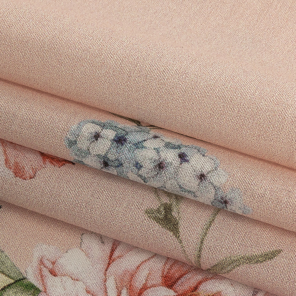 Cotton Voile - Pink Floral Border - La Marche des Fleurs Print - Mood Exclusive Jacques Collection - Joann Fabrics