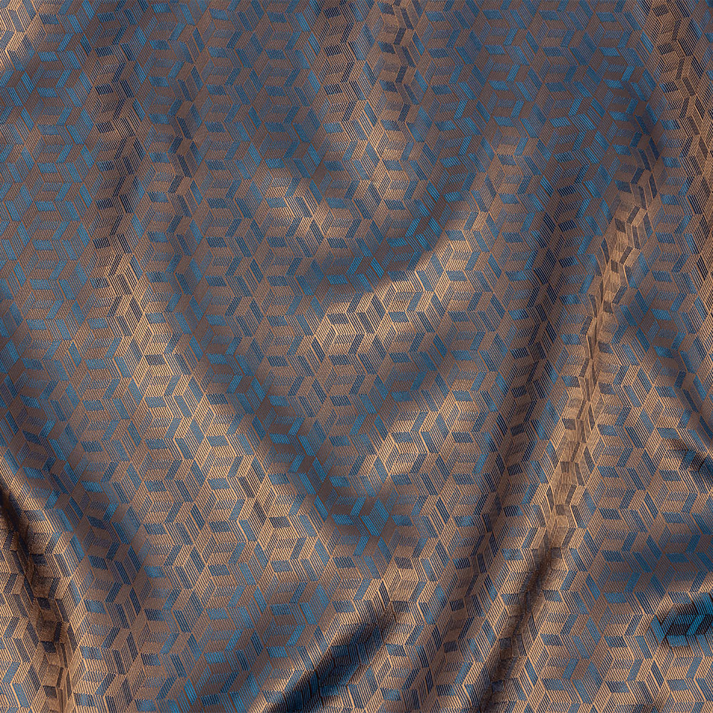 Geometric Jacquard Lining - Blue and Beige Bi-Color - Joann Fabrics