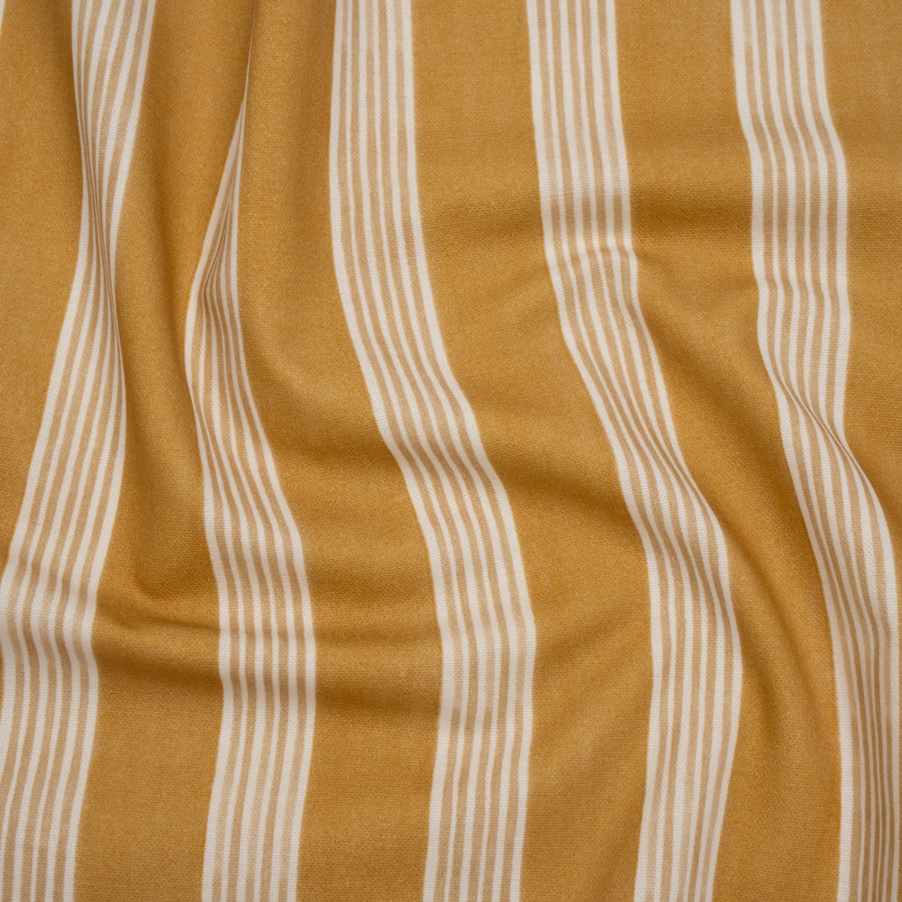 Brushed Cotton and Linen Canvas - Ochre Stripes - British Imported - Joann Fabrics