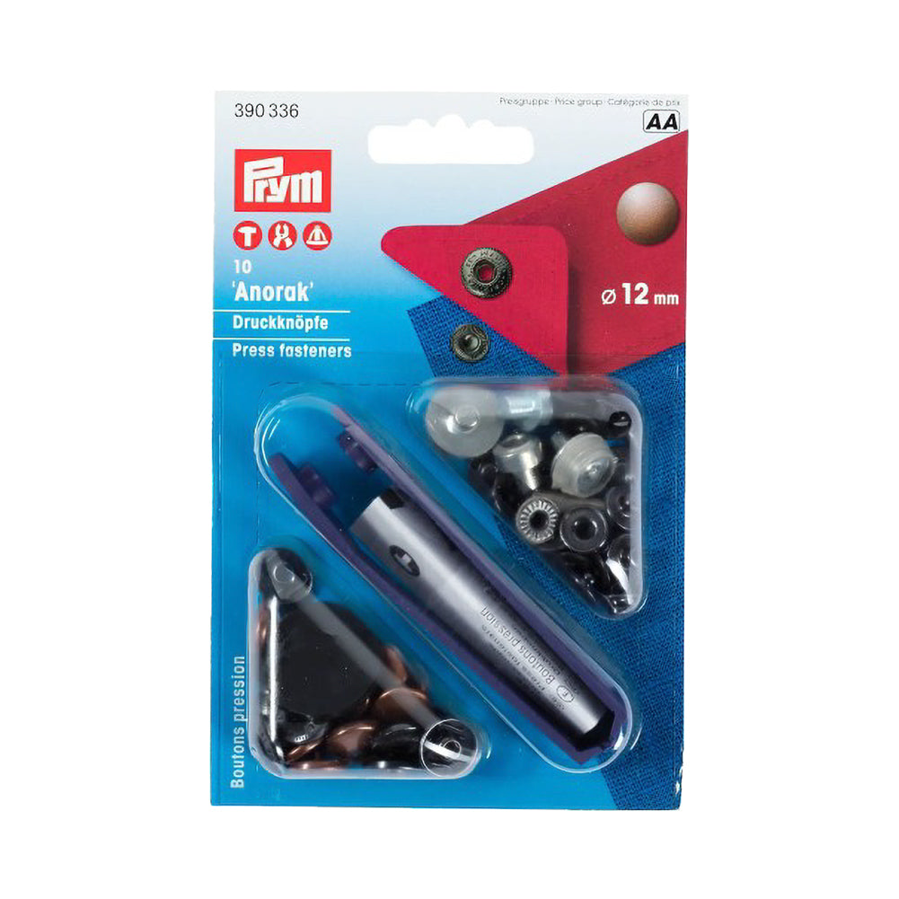 Prym Anorak Press Fasteners with Tools - Antique Copper 12mm - 10pc - Joann Fabrics