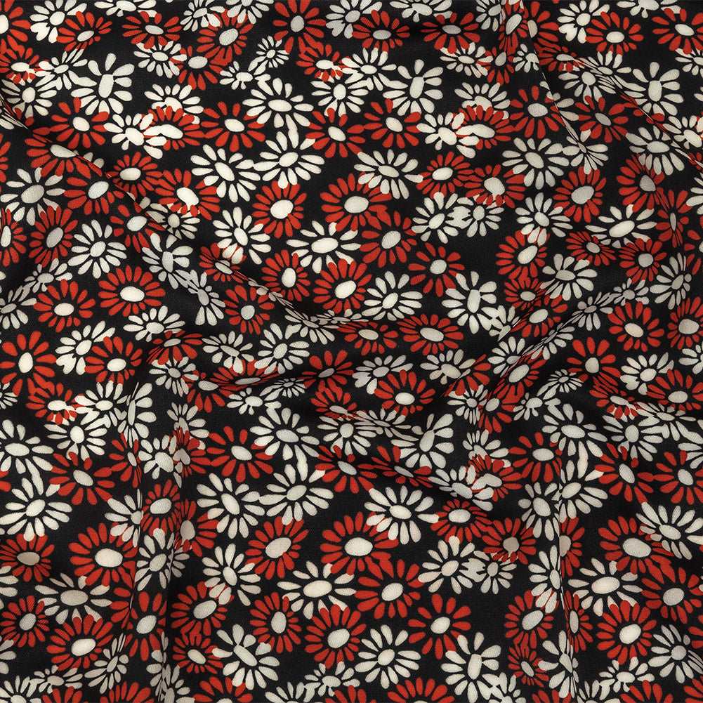 Fluid Polyester Twill Print - Red, White and Black Floral - Mood Exclusive Shaken Not Stirred - Joann Fabrics
