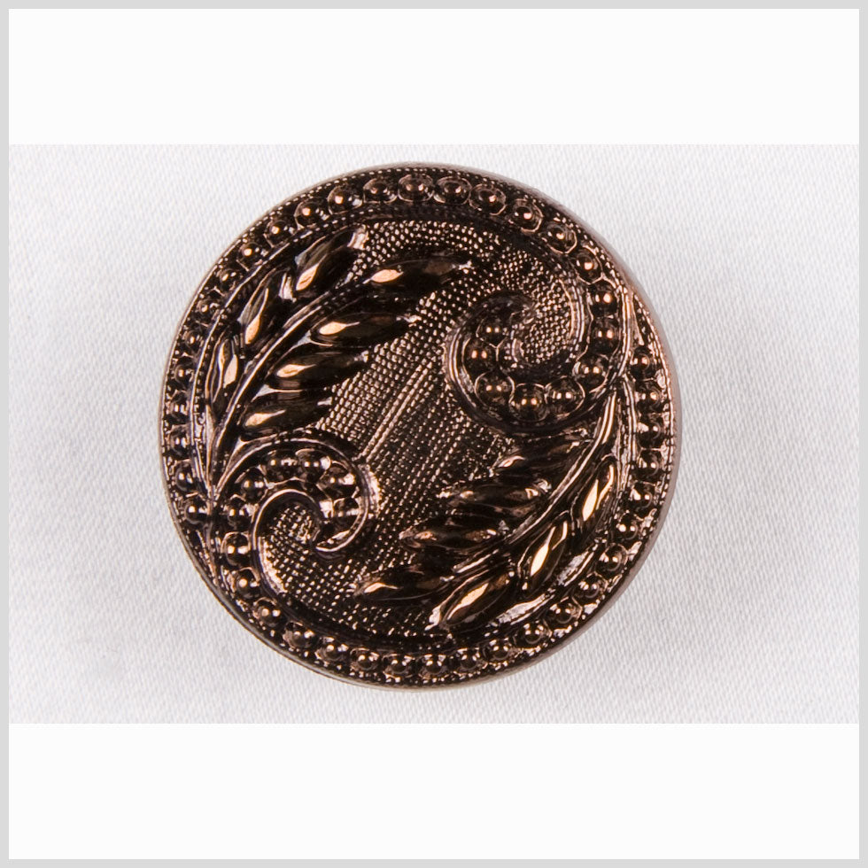 Copper Floral Leaf Glass Shank Back Button - 44L/28mm - Joann Fabrics