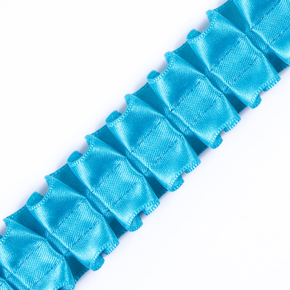 Italian Aqua Box Pleated Trimming - 1