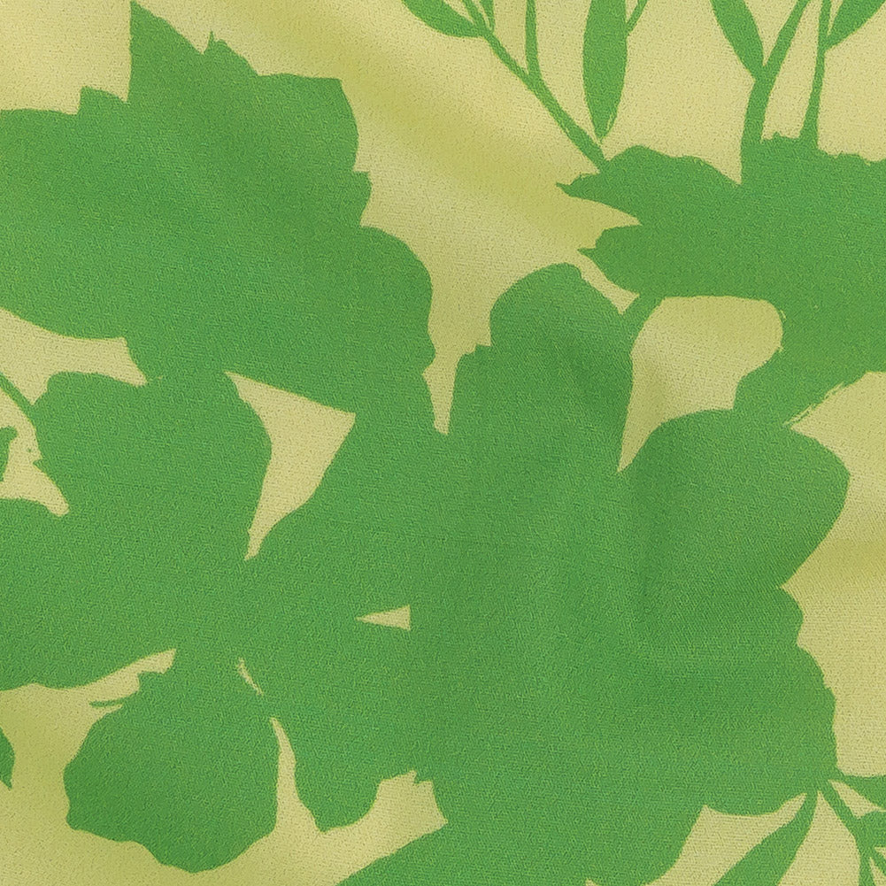 Cotton Poplin Print - Mellow Yellow and Green Floral - Mood Exclusive Sprouting Silhouettes - Joann Fabrics