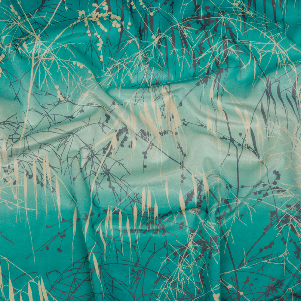 Printed Polyester Velvet - Verdigris Meadow Grass Ombre - British Imported - Joann Fabrics