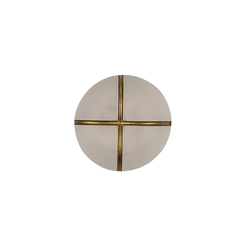Frosted White and Gold Textured Shank Back Button - 24L/15mm - Joann Fabrics