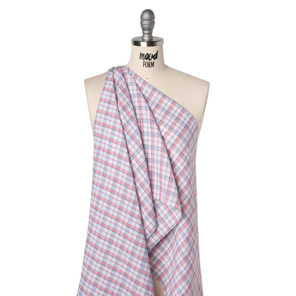 Lightweight Linen Woven - White, Baby Pink and Baby Blue Plaid - Joann Fabrics
