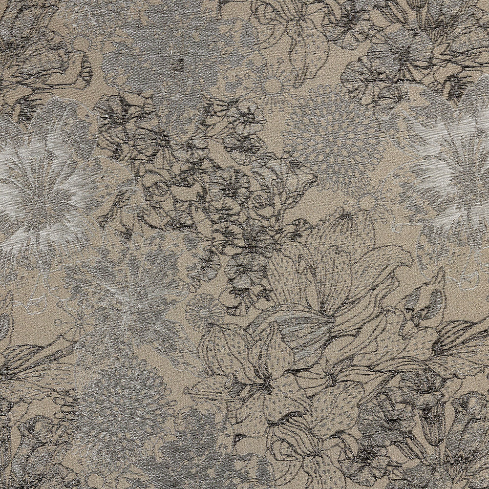 Metallic Gunmetal and Taupe Floral Luxury Brocade - Joann Fabrics