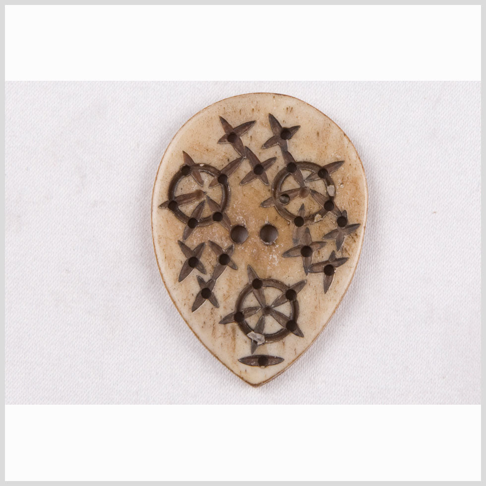 Natural Bone Abstract Leaf-Shaped 2-Hole Button - 60L/38mm - Joann Fabrics